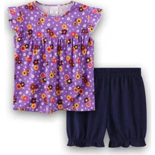 Boys Autumn Casual Clothing Set Girls Daily home Pajamas Sets Baby kids short sleeve T-shirt +short two-piece suit Set S34