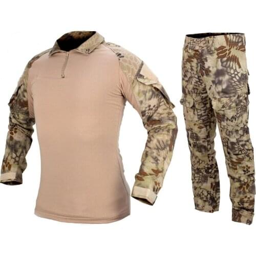 CQC Gen2 Tactical Airsoft Military Army Combat BDU Uniform Shirt & Pants Set Outdoor Paintball Hunting Kryptek Highlander