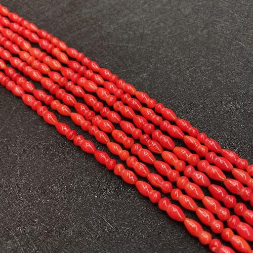 Red Artificial Coral Beaded Natural Stone Irregular Shaped Loose Beads DIY Bracelet Necklace Jewelry Accessories Making 5x12mm