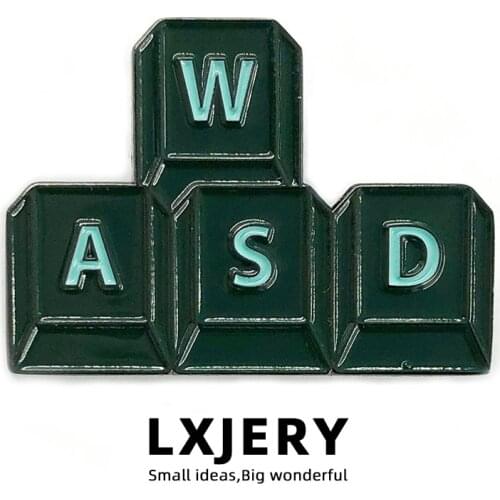 LXJERY Keyboard Pin Badge On Backpack Funny Game Brooch Pins For Clothes Broche For Women Girls Gift
