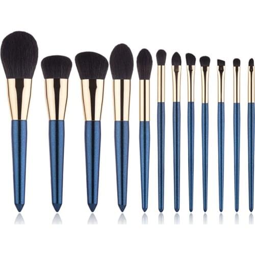 Fashion Pointed Pearlescent Blue Handle Makeup Brush Set Foundation Mix Blush Brush Art Shadow Smudge Pen Multifunctional Makeup
