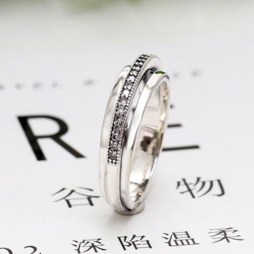 New Fashion Original 925 Silver Pave Triple Band Ring For Women Wedding Engagement Pan Rings DropShipping Wholesale