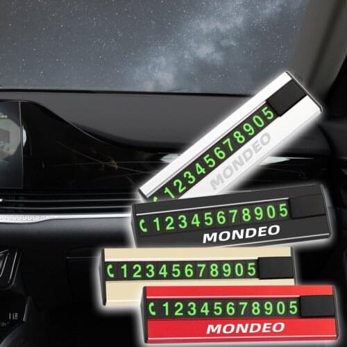 Car parking card temporary parking number plate can slide for Ford mondeo 2004-2019 alloy personalized car parking plate