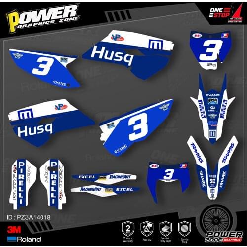 PowerZone Custom Team Graphics Decals 3M Stickers Kit For Husqvarna Sticker Decal 2014-15 TC FC 2015-16 FE TE 125 to 450cc 18