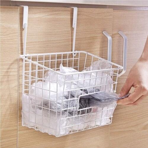 Hanging Storage Basket Kitchen Wire Basket Wall Mounted Storage Organizer Drainer Rack Storage Baskets For Home White