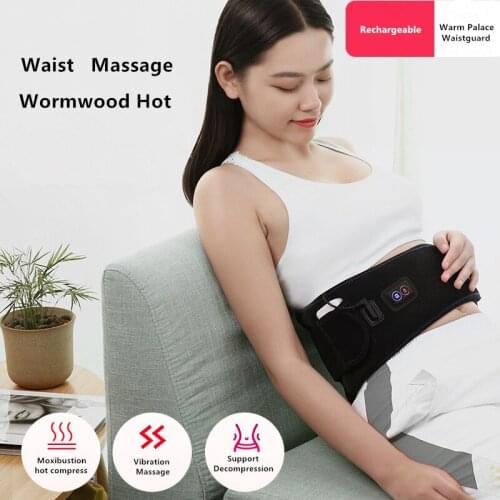 Wormwood Hot Compress Waist Belt Massager Therapy Belts Herniated Disc Scoliosis Back Pain Lower Support Brace Spine Lumbar Tool