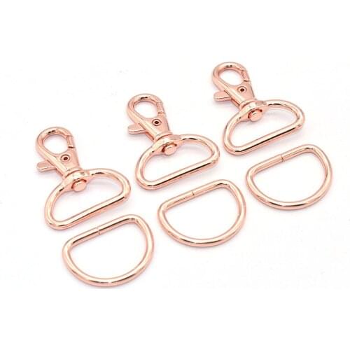 Swivel Clasp D ring Lobster Clasps Claw Push Gate Trigger Clasps D Loops Swivel Trigger Clips Swivel Lanyards Handbag Hook Snap