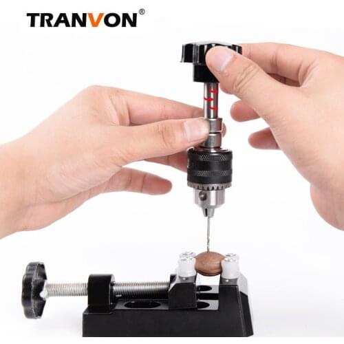 Precision Pin Vise Hand Drill Bits with Parts Box and 10pcs Twist Drill Bits Woodworking DIY Tools for Wood Jewelry Plastic etc