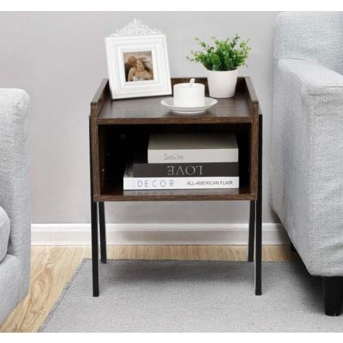 Industrial Retro Nightstand Bedside Table Simple Modern Light Luxury Creative Storage Cabinet Metal Side Bedroom Cabinet HWC