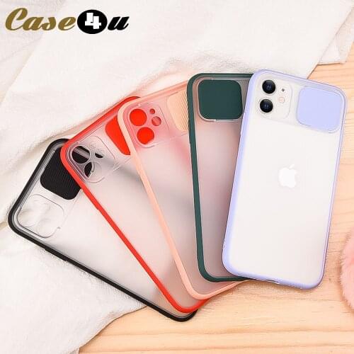 Shockproof Slide Camera Lens Protection Phone Case For iPhone 11 Pro XS Max X XR 8 7 6 6s Plus 8Plus Matte Silicone Cover Logo