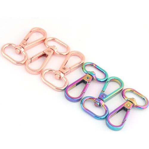 20MM Rainbow Swivel Pet Dog Collar Supply Lobster Clasp Trigger Claw Strap Webbing Handbag Purse Bag Clip Hardware Jewelry Charm