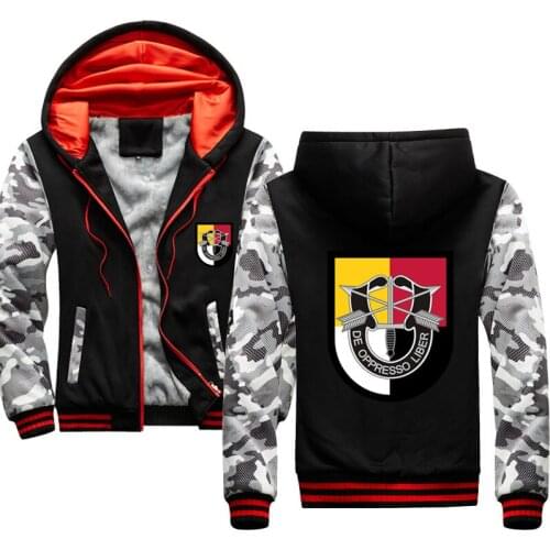 3rd Special Forces Group (United States) Hoodies Winter Camouflage Sleeve Jacket Men Fleece 3rd Special Forces Group Sweatshirts