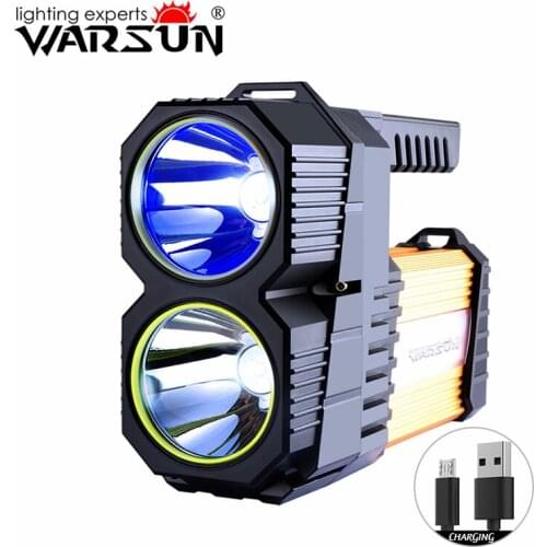 WARSUN D398-WBT Outdoor Portable USB Rechargeable Strong Light Powerful Emergency Charging Led Fishing Lights Searchlight