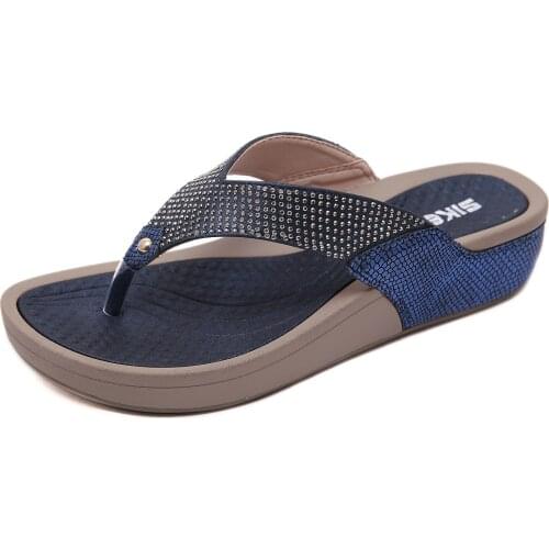 Women Summer Slippers Womens Solid Color Crystal Sandals Outdoor Fashion Flip-Flops Female Soft Casual Beach Sandals Shoes