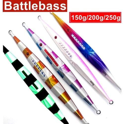 1PC Long Cast Slow Sinking Metal Jig Lure Lead Bait150g 250g 200g Japan Laser Artificial Jerkbait pesca Sea Fishing Lure Tackle