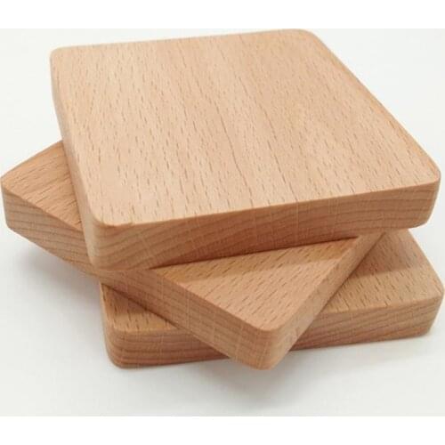 1Pc Coaster Nature Wood Black Walnut Japan Round Square Insulation Anti-Scalding Kung Fu Tea Small Home Tableware Placemat 6Cm