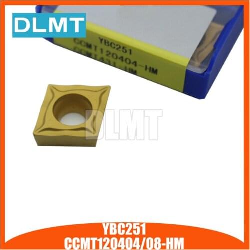 10pcs CCMT 120404 HM YBC251 CCMT120408 HM YBC251 CNC Turning Tool Carbide insert For Steel lathe cutter tool