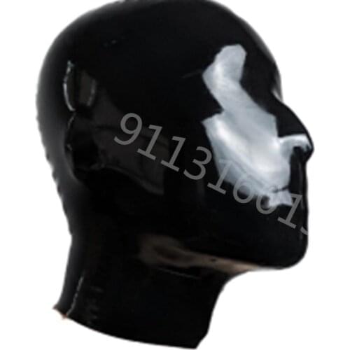 100% Latex hood No Holes mask microperforated Breathing Smooth Total Rubber Enclosure Fetish Submissive cosplay No Holes