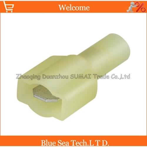 200pcs/lot MDFNY5.5-250 Yellow male cold-pressed terminal Insulated Terminal For 4.0-6.0mm2 ,12-10 AWG Wire 24A