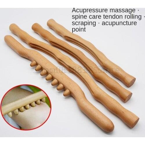 4Pcs Scraping Stick beech wood Back Shoulder Neck Waist Leg Massage Tools Fat burner Meridian Brush Slim cellulite massager Rod