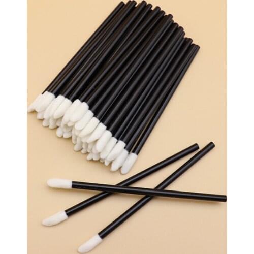 50pcs Disposable Lip Brush Eyeshadow Makeups Brushes Lash Extension Mascara Applicator Lipstick Wands Hollow Rod Cosmetic Tools