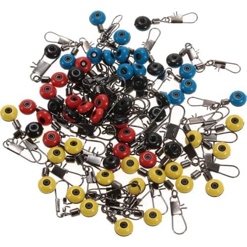 60 Pcs 3 Colors Plastic Space Beans Pole Seats Connector Ocean Boat Swivel Fishing Accessories Fishing Tackle Tool