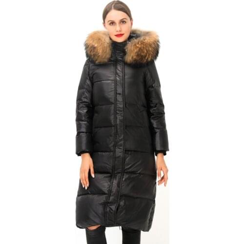 90% pato branco para baixo jaqueta 2021 jaqueta de inverno feminino longo casaco grosso para as mulheres com capuz para baixo pa