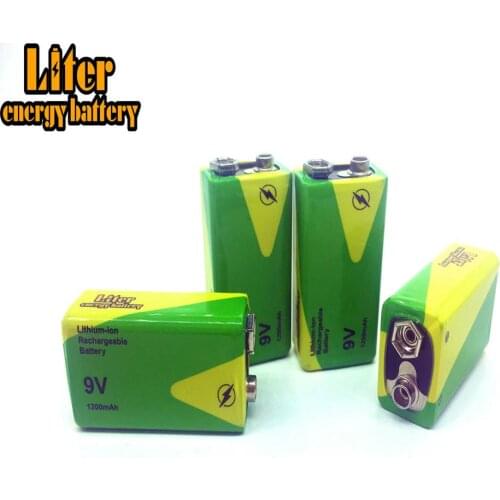 1/2/4 Pieces High Capacity 1200mah 9v Volt Rechargeable lithium Batteries 9 Voltage Nimh Instruments Smoke Alarm Batterey Pack