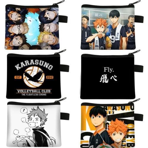 Anime Haikyuu! Coin Purse Oya Oya Oya Haikyuu Wallet Hinata Shoyo Hinata Fly High Money Bag Purse Women Card Holder Coin Bag
