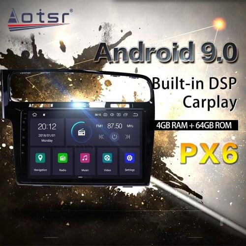 For Volkswagen Golf 2014-2018 Car Multimedia Radio Player Stereo Android 9 DSP 10“ IPS Screen Audio DSP GPS Navi WIFI head unit