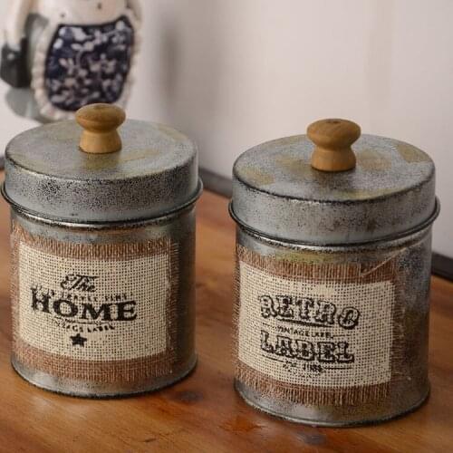 Storage Jar Retro Kitchen Container Box With Letter Organizer