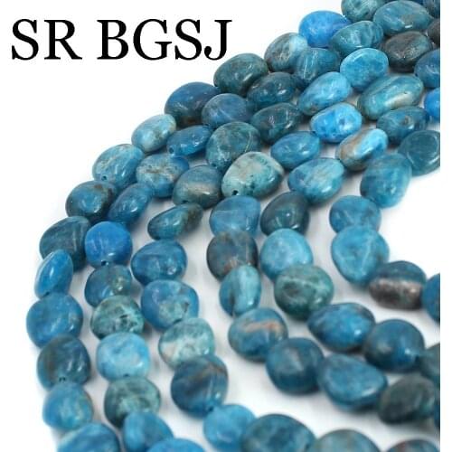 Free Ship 8x12mm Freeform Potato Blue Apatite Genuine Gems Natural Stone Jewelry DIY Beads Strand 15"