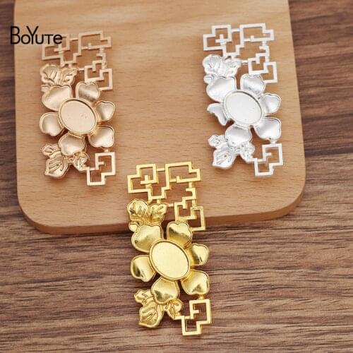 BoYuTe (10 Pieces/Lot) 59*26MM Alloy Flower Base DIY Handmade Jewelry Accessories for Ancient Palace Headdress Making