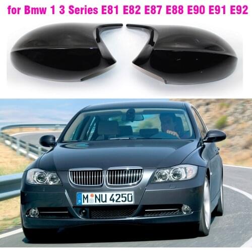 Rearview Mirror Covers for Bmw 1 3 Series E81 E82 E87 E88 E90 E91 E92 116i 118i 120i 320i 328i 330i ABS Carbon Fiber Gloss Black