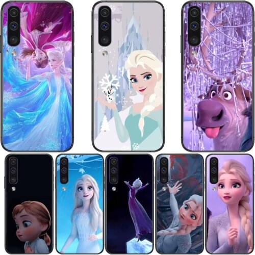 Elsa Disney Frozen Phone cover hull For SamSung Galaxy S8 S9 S10E S20 S21 S5 S30 Plus S20 fe 5G Lite Ultra black soft case