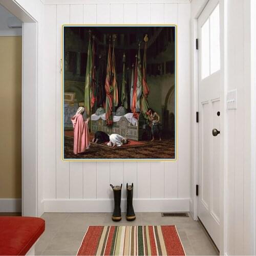 Citon Jean-Leon Gerome《The Shrine of Imam Hussein》Canvas Oil Painting Famous Artwork Picture Modern Wall Decor Home Decoration