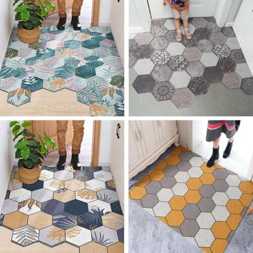 Home Indoor Decoration Carpet DYI Style Custom Nordic Kitchen Bathroom Silk Entrance Anti-Slip Outdoor Door Mats