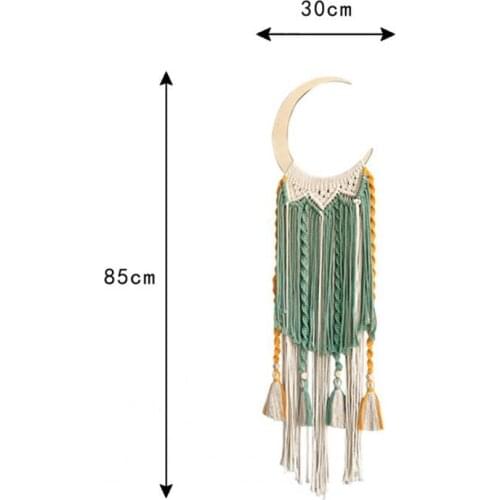 Tapestry Eco-friendly Moon Shape Macrame Dream Catcher Hanging Pendant for Bedroom