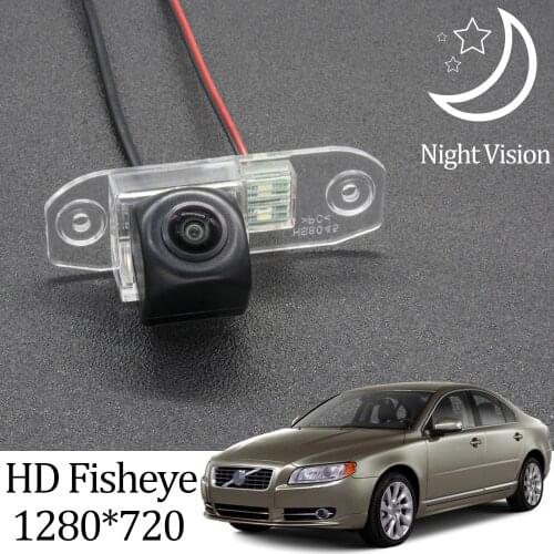 Owtosin HD 1280*720 Fisheye Rear View Camera For Volvo S80/V50 2006 2007 2008 2009 2010 2011 2012 2013 2014 2015 2016 Car