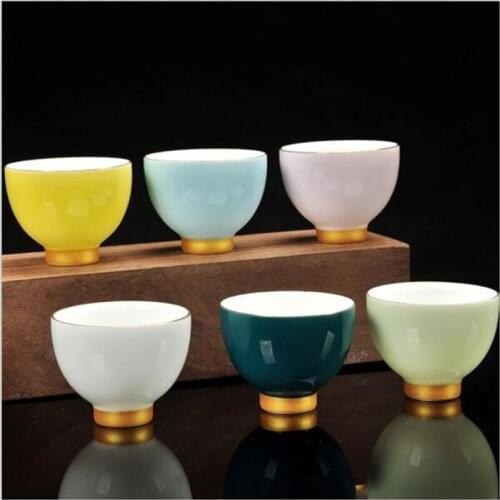 Ceramic Color Tea Cup Handmade Master Tea Bowls Cup Porcelain Pu'er Teacup Small Tea Bowl