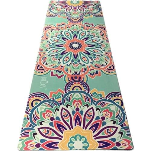Folding printed yoga mat rubber anti-skid high temperature printing yoga mat fitness goddess mat acupressure meditation mat