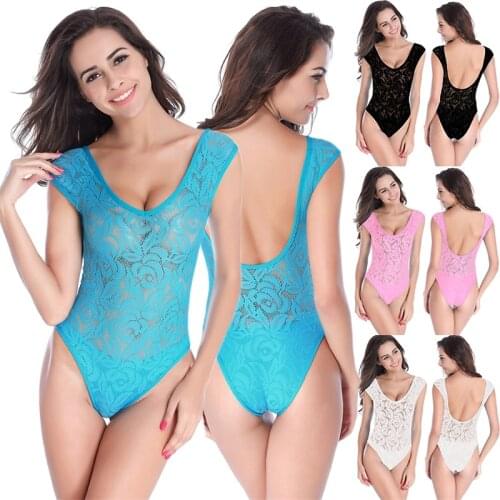 High Cut Lace Translucent One Piece Swimsuit Swimwear Women Plus Size Monokini Bikini 2021 Bodysuit Maillot De Bain Femme Mayo