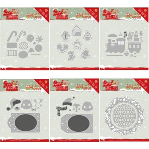 Mmao Crafts Metal Steel Cutting Dies New Christmas cane hat train Stencil For DIY Scrapbooking Paper/photo Cards Embossing Dies