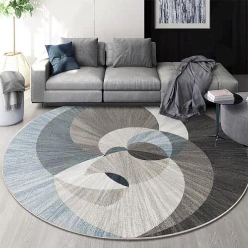 Nordic geometric round shaped living room coffee table floor mat , decoration parlor ground mat INS popular no hair door mat