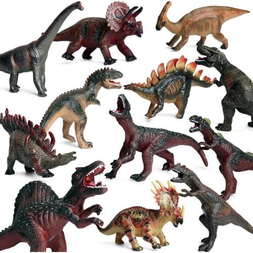 Original Dinosaurs World Simulation Triceratops Tyrannosaurus Rex Animals Model Ornaments Action Figures Soft PVC Toy Kids Gifts