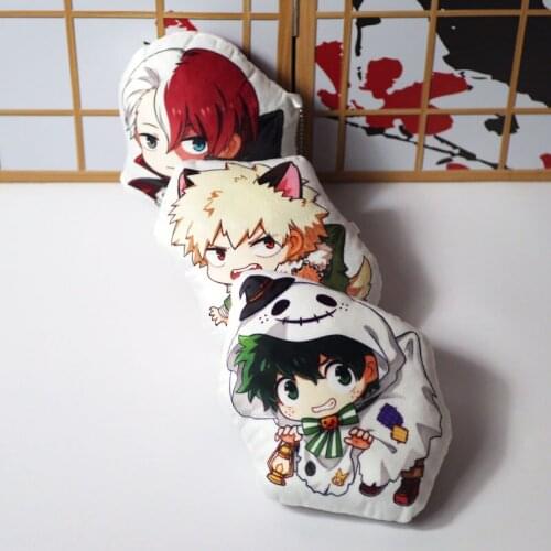 Anime Boku no My Hero Academia Midoriya Izuku Halloween Theme Cosplay Plush Doll Cartoon Pillow Back Cushion Pendant Home Decor