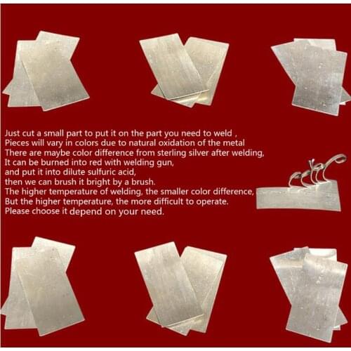 Easy Medium Hard Silver Soldering Sheet Plate Jewelry Welding Plate Tool Metal Forming Stamping Embossing Etching Blanks