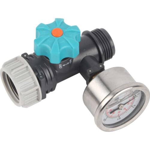 G3/4in Adjustable Water Pressure Regulator Valve with Pressure Gauge Greenhouse Garden Irrigation Controller Pressure Valve