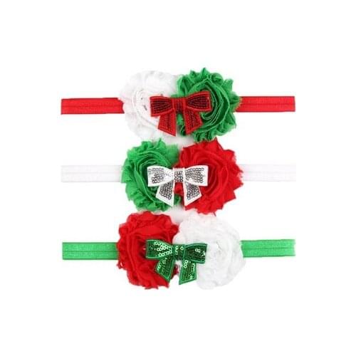Baby Girls Christmas Headbands Children Tutu Hair Band Chiffon Flowers hairband Kids Hair Accessories