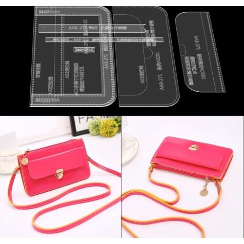 DIY Acrylic version drawing Sewing pattern one shoulder Handmade leather goods messenger bag paper pattern template